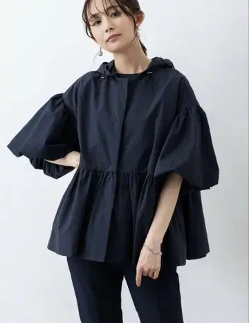 아메노치하레 벌룬 슬리브 브라이트 우비 코트