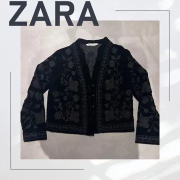[ ZARA ] 자라 꽃 자수 벨로아 원단 자켓