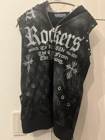 H NAOTO ROCKERS H BABY 민소매 집업 후드티