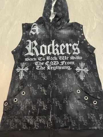 H NAOTO ROCKERS H BABY 민소매 집업 후드티