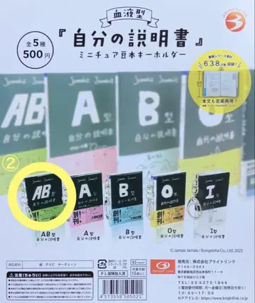혈액형 나의 설명서 미니어처 키링 AB형 2개 세트
