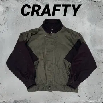 CRAFTY 점퍼 울 올리브 그린 버건디 L 사이즈