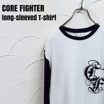 CORE FIGHTER/코어파이터 긴팔 로고 자수 티셔츠