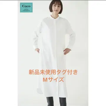 미사용 새상품 HUMAN WOMAN 셔츠 원피스 화이트 M 사이즈