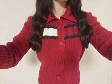TOMMY HILFIGER 레드 니트 스웨터