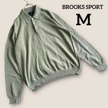 BROOKS SPORT 피케 셔츠 두꺼운 원단 긴팔 롱 그린 M