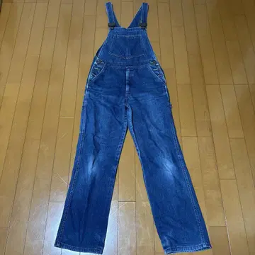 데님 블루 와이드 레그 오버롤