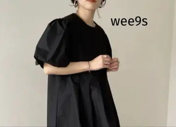 wee9s 퍼프 슬리브 튜닉 풀오버 블랙