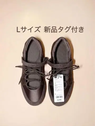 GU 레이스업 발레 스니커즈 L 사이즈 브라운 지유