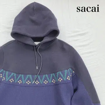 사카이 후드티 니트 절개 도킹 노르딕 18AW 1