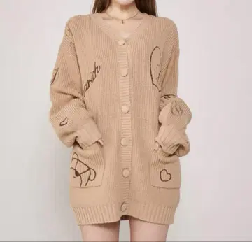 darich 다리치 D 베어 자수 니트 가디건