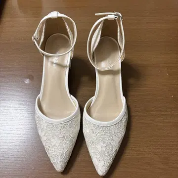 펌프스 꽃무늬 튤