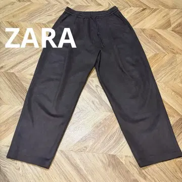 [ 새상품급 ] ZARA 맨투맨 벨로아 와이드 팬츠 다크 브라운