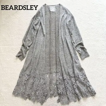 BEARDSLEY 비어즐리 린넨 롱 가디건 자수 레이스 그레이