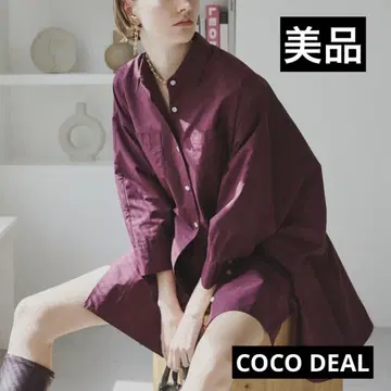 새상품급 코코딜 돌먼 빅 셔츠 큐롯 보르도 셋업