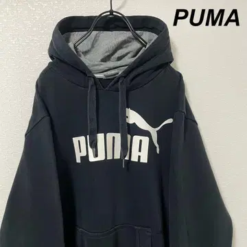 00s 푸마/PUMA 풀오버 후드티 프린트 블랙 빅 로고