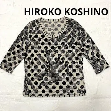 HIROKO KOSHINO 7부 소매 티셔츠 도트 무늬 38