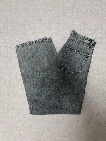 그레이 와이드 레그 데님 팬츠
