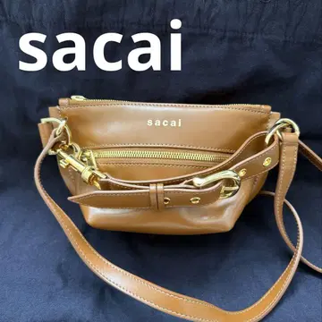 sacai 브라운 가죽 숄더백