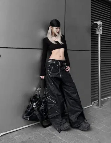 WAXED KNIGHT WIDE PANTS - QD120B