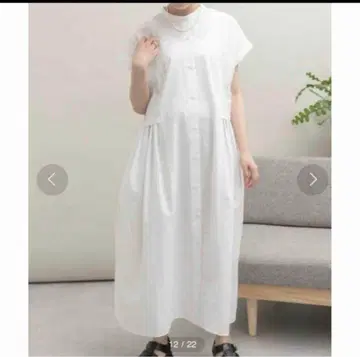 어반 리서치 반팔 셔츠 원피스 프리 사이즈 화이트 포켓 부착