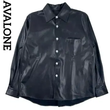 AVALONE 아발론 인조 가죽 셔츠 새상품급 블랙