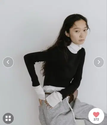duei 레이어드 디자인 터틀 니트
