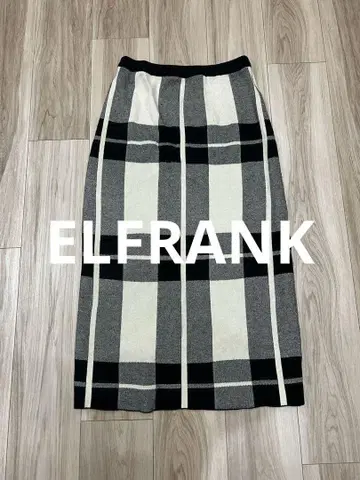 [ 새상품급 ] 돌려입기 ELFRANK 니트 스커트 체크 무늬 허리밴딩