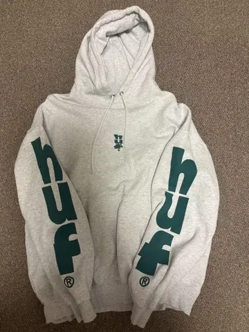 HUF 그레이 후드티 L