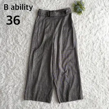비어빌리티 와이드 팬츠 벨트 포함 그레이 36 캐주얼 가을/겨울