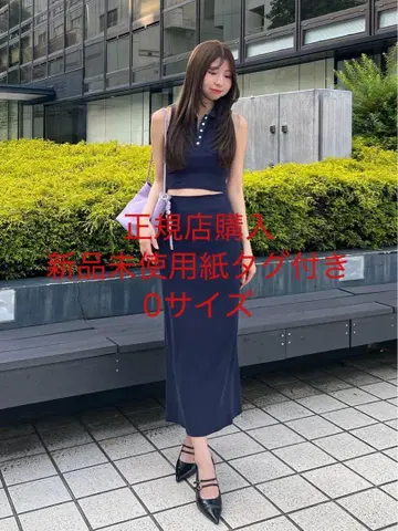 snidel 스나이델 폴로 컷 세트 네이비 NVY