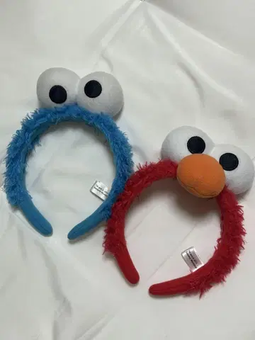 엘모와 쿠키 몬스터 머리띠 2개 세트
