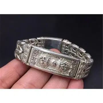 빈티지 VINTAGE 실버 바주라 플레이트 팔찌