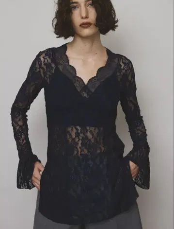 ameri vintage COMBINATION LACE TOP