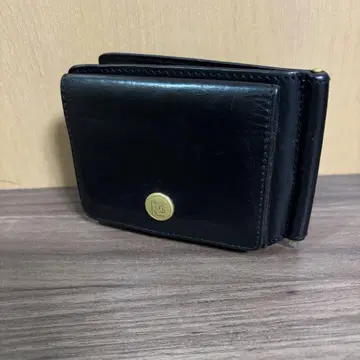 ROTAR 이단 접이식 지갑 머니클립 블랙 가죽 지갑 블랙