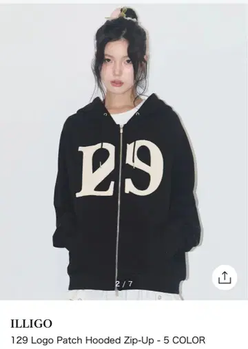 ILLIGO 129 LOGO 일리코 상의 후드티 M
