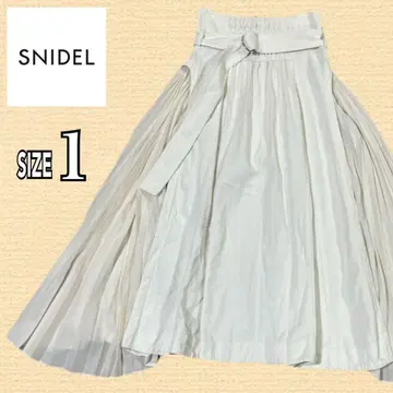 SNIDEL 스위치 패턴 플레어 롱 스커트 화이트 사이즈 1