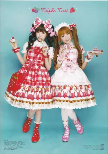 Angelic Pretty 트리플 타르트 JSK 빨간색 머리띠와 세트