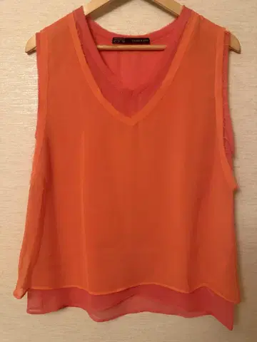 ZARA BASIC 바이컬러 쉬폰 블라우스