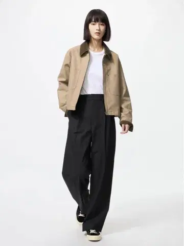 새상품 시착만 한! UNIQLO 턱 와이드 팬츠 블랙 S