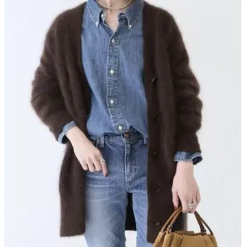 FURkNIT 와이드v 가디건 스픽 앤 스팬 plage