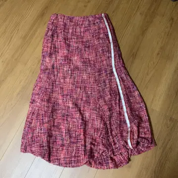 20471120 트위드 핑크 롱 스커트