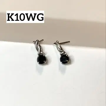 K10WG 화이트 골드 오닉스 귀걸이