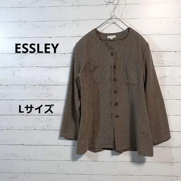 새상품급 브라운 계열 노카라 자켓 앞면 버튼 L 사이즈 /48