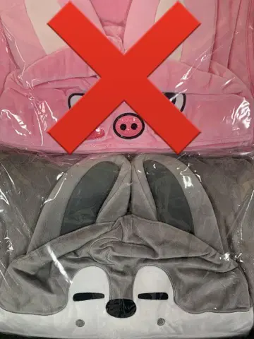 토끼와 늑대 후드 담요
