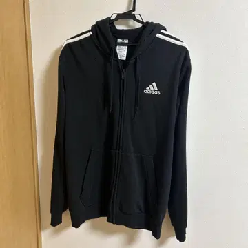 adidas 집업 후드티 집업 후디 3 스트라이프 O 사이즈