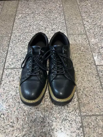 가죽 레이스업 슈즈 블랙
