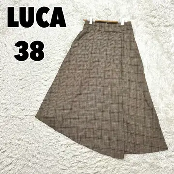 LUCA 루카/레이디 랙 루카 체크 무늬 비대칭 스커트
