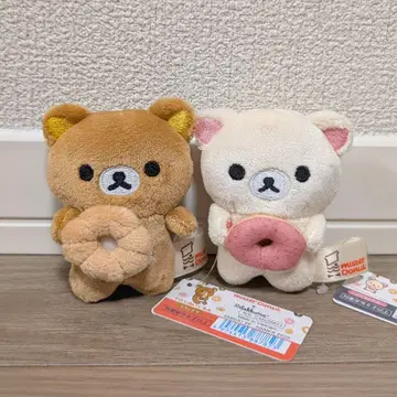 낱개 판매 리락쿠마 미스터 도넛 테노리 봉제 인형 2개 세트