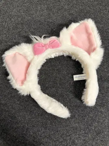 마리 고양이 귀 헤어밴드 화이트와 핑크
